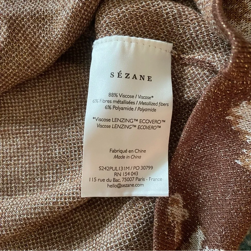 Sezane Brown Floral Crew Neck Sweater - Picture 5 of 5